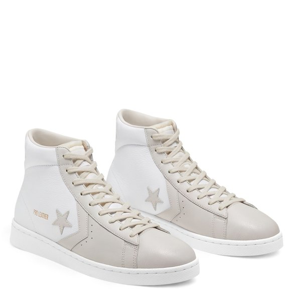 NIB Converse Pro Leather Mid White/Pale Putty/White 167817C US Mens 13 - Picture 2 of 8